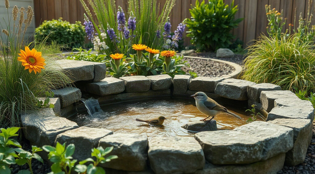rain garden design, backyard flood prevention garden
